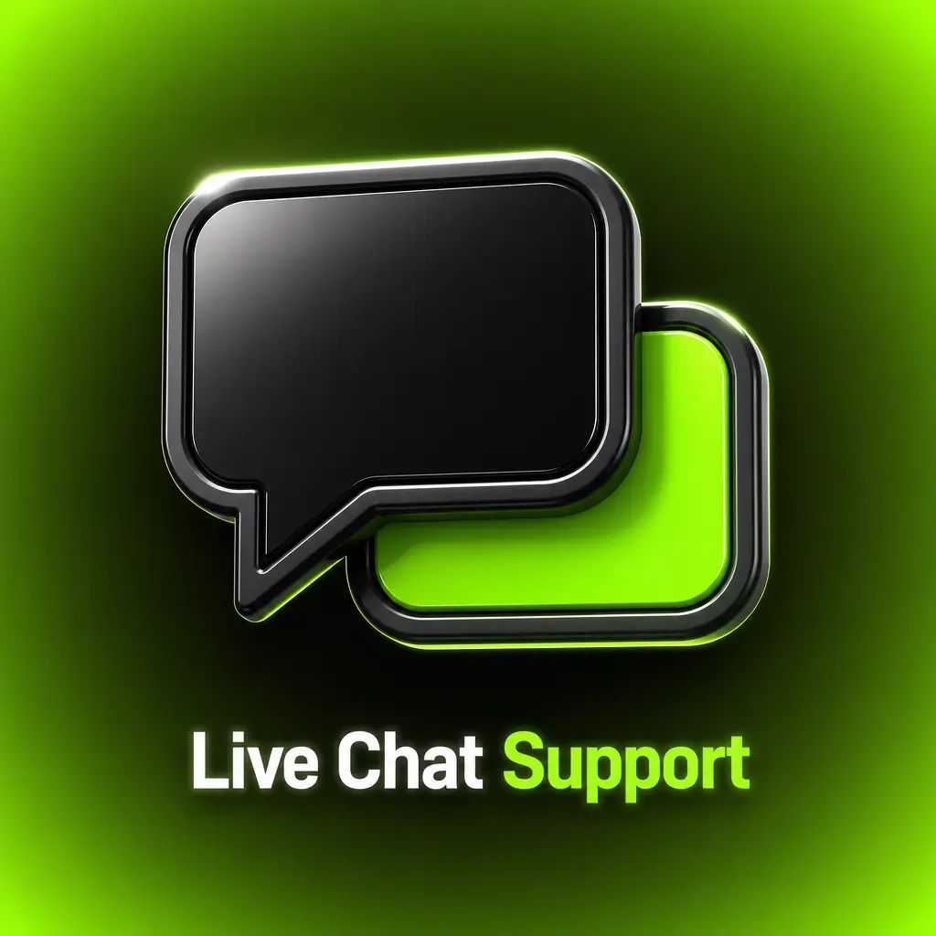 SpinGreen live chat icon on website and app offering quick support for account, payment, and technical issues
